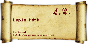 Lapis Márk névjegykártya